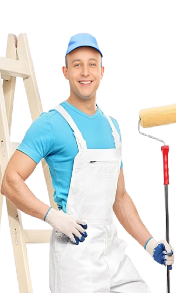 Painter holding paint roller