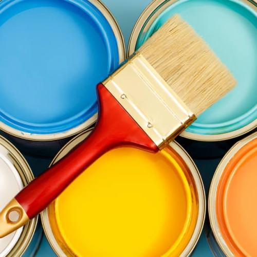 Painting and brush Painting and brush